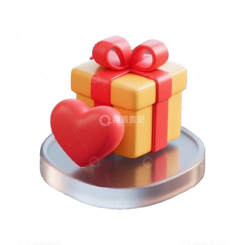 高清大图下载【趣麦麦图】立体爱心礼物活动促销