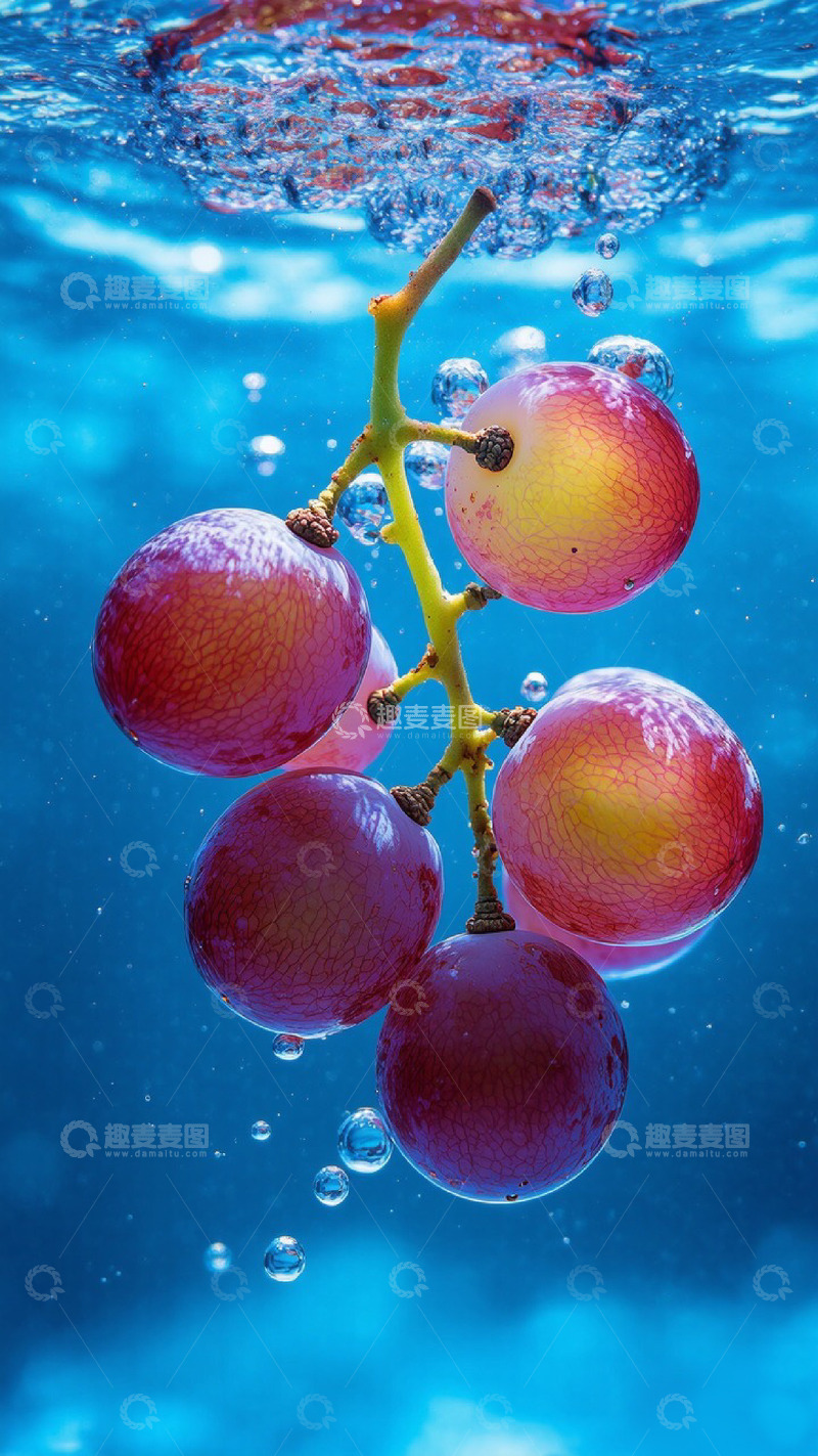 高清大图下载【趣麦麦图】清水中的一串葡萄
