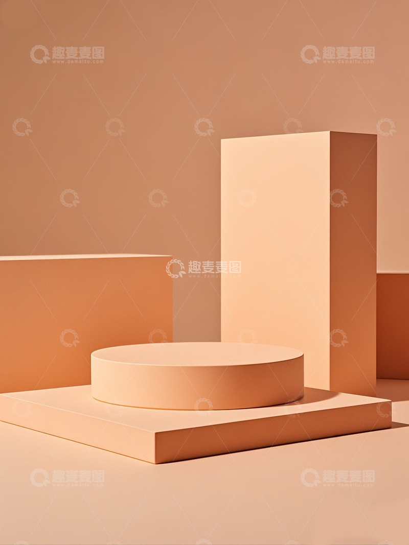 高清大图下载【趣麦麦图】电商产品展示台暖色背景图