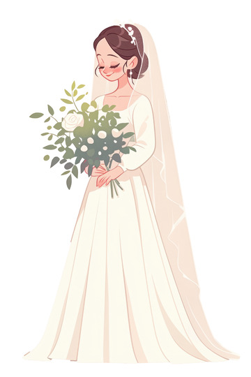 一位穿着婚纱的新娘