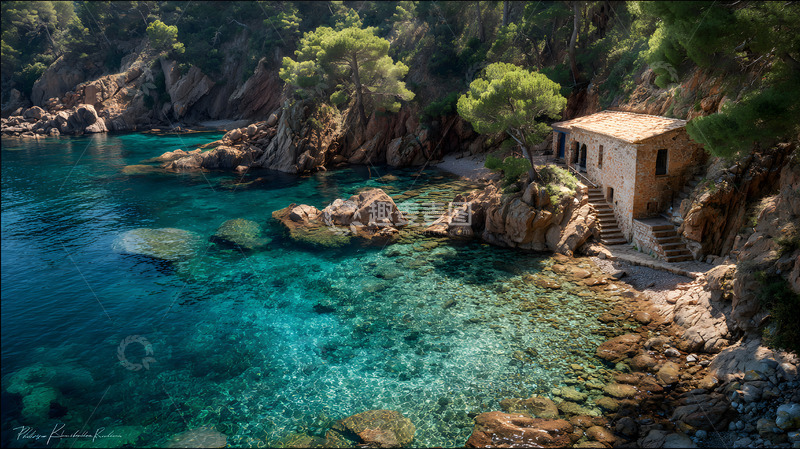 高清大图下载【趣麦麦图】海边的石屋风景2