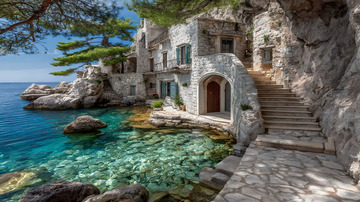 海边的石屋风景1