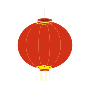 元旦春节新年红灯笼宫灯花灯彩绘插画