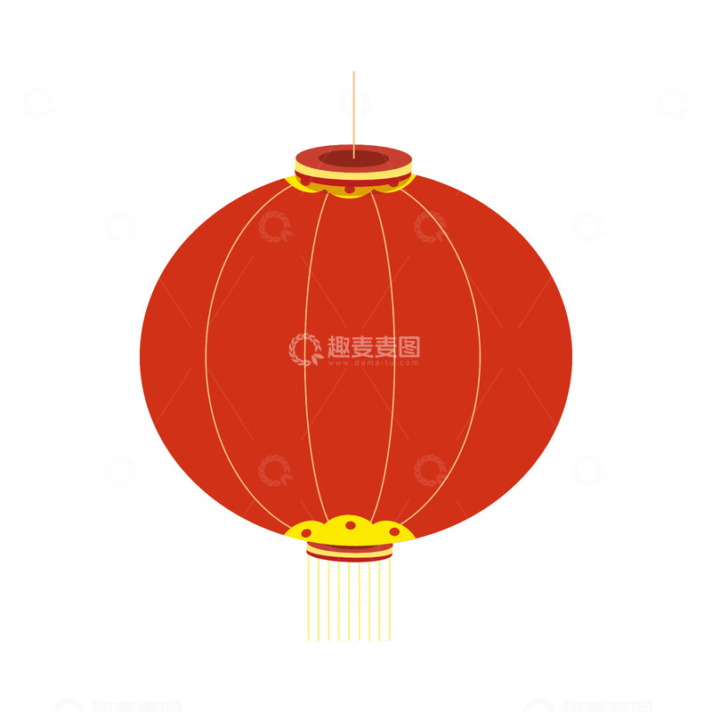 源文件下载【趣麦麦图】元旦春节新年红灯笼宫灯花灯彩绘插画