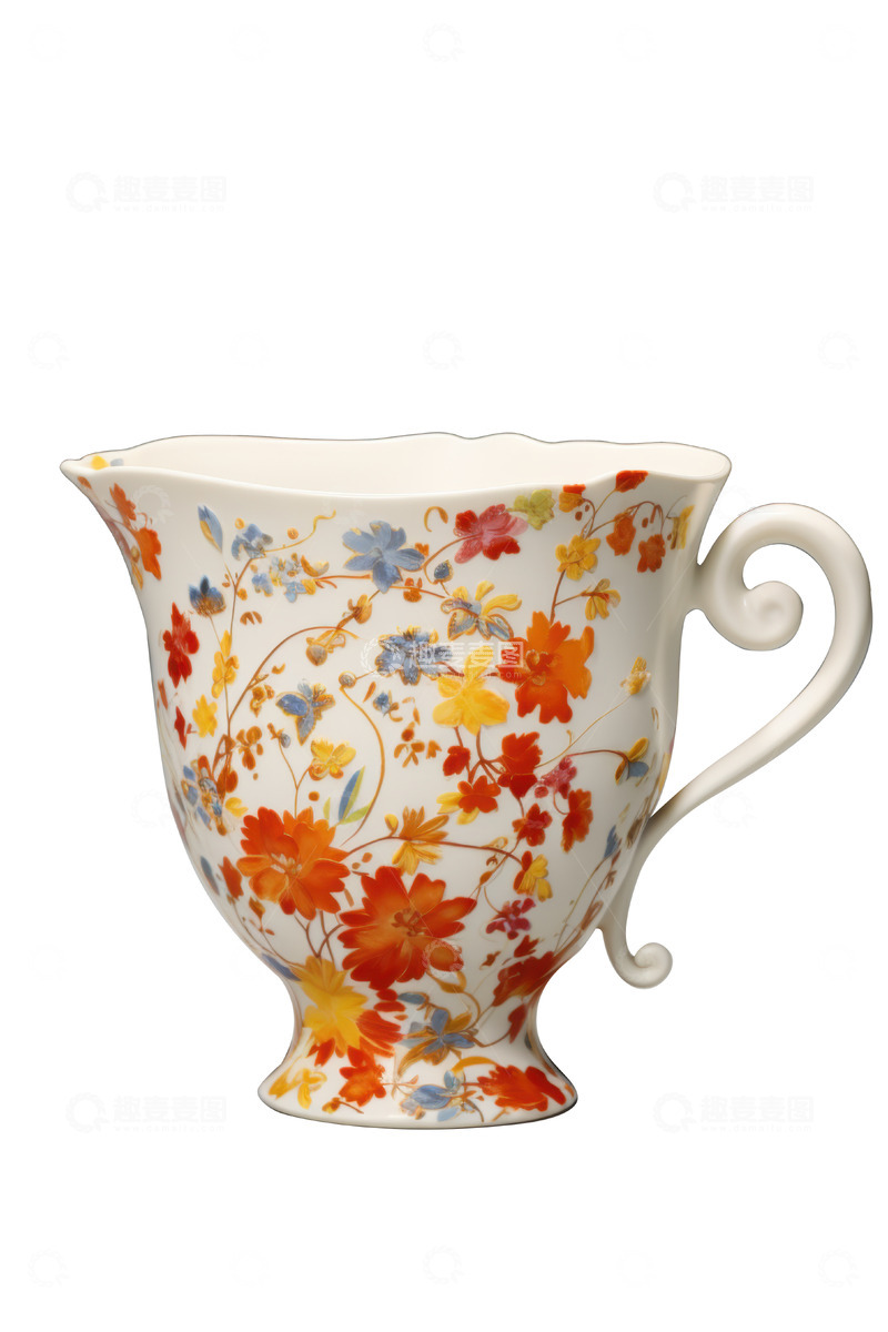 高清大图下载【趣麦麦图】-一个碎花陶瓷杯