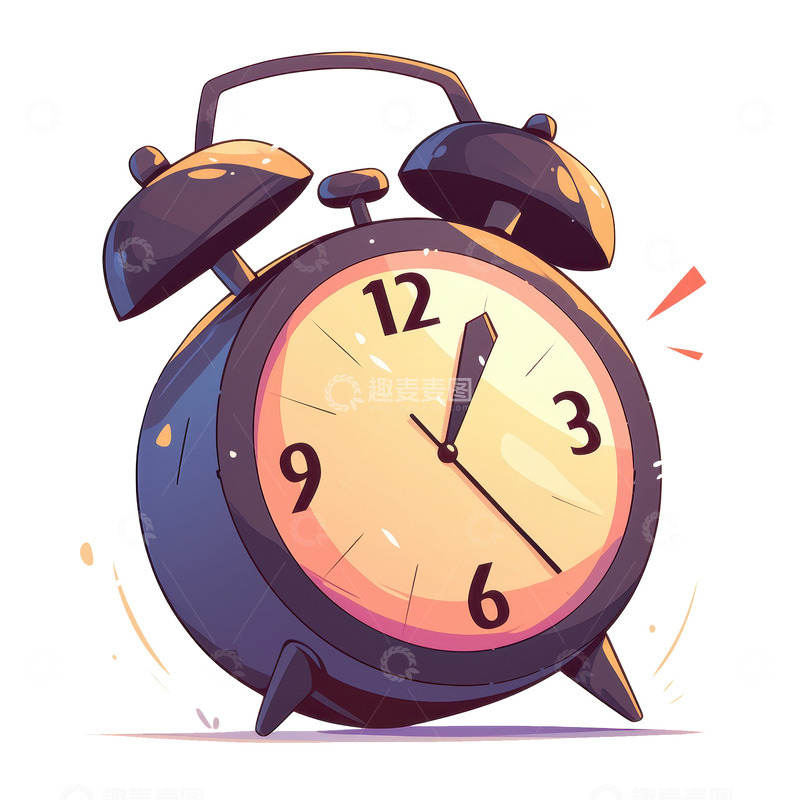高清大图下载【趣麦麦图】扁平简约一个闹钟