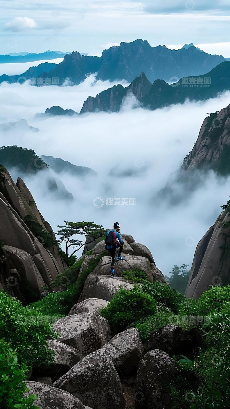 高清大图下载【趣麦麦图】-户外爬山运动