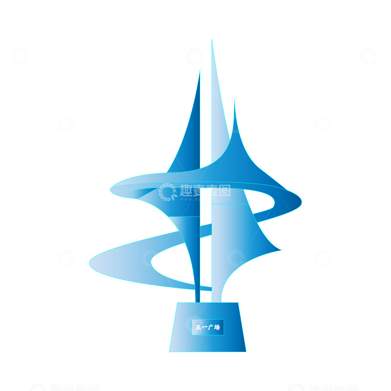 福州五一广场建筑线稿地标景点雕像雕塑