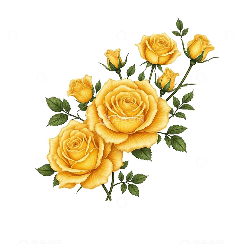 黄玫瑰png免抠素材