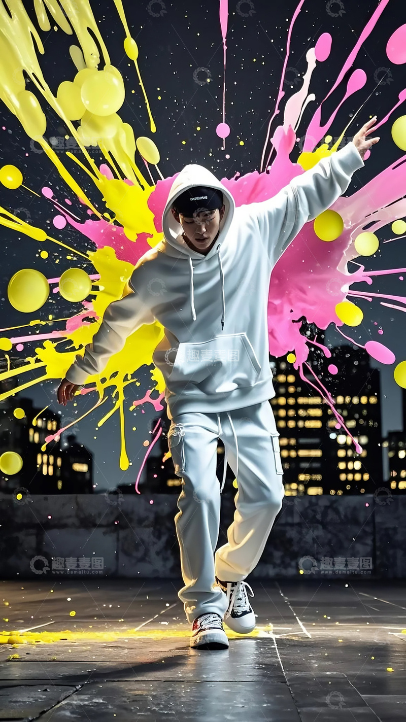 高清大图下载【趣麦麦图】青年城市街舞者3