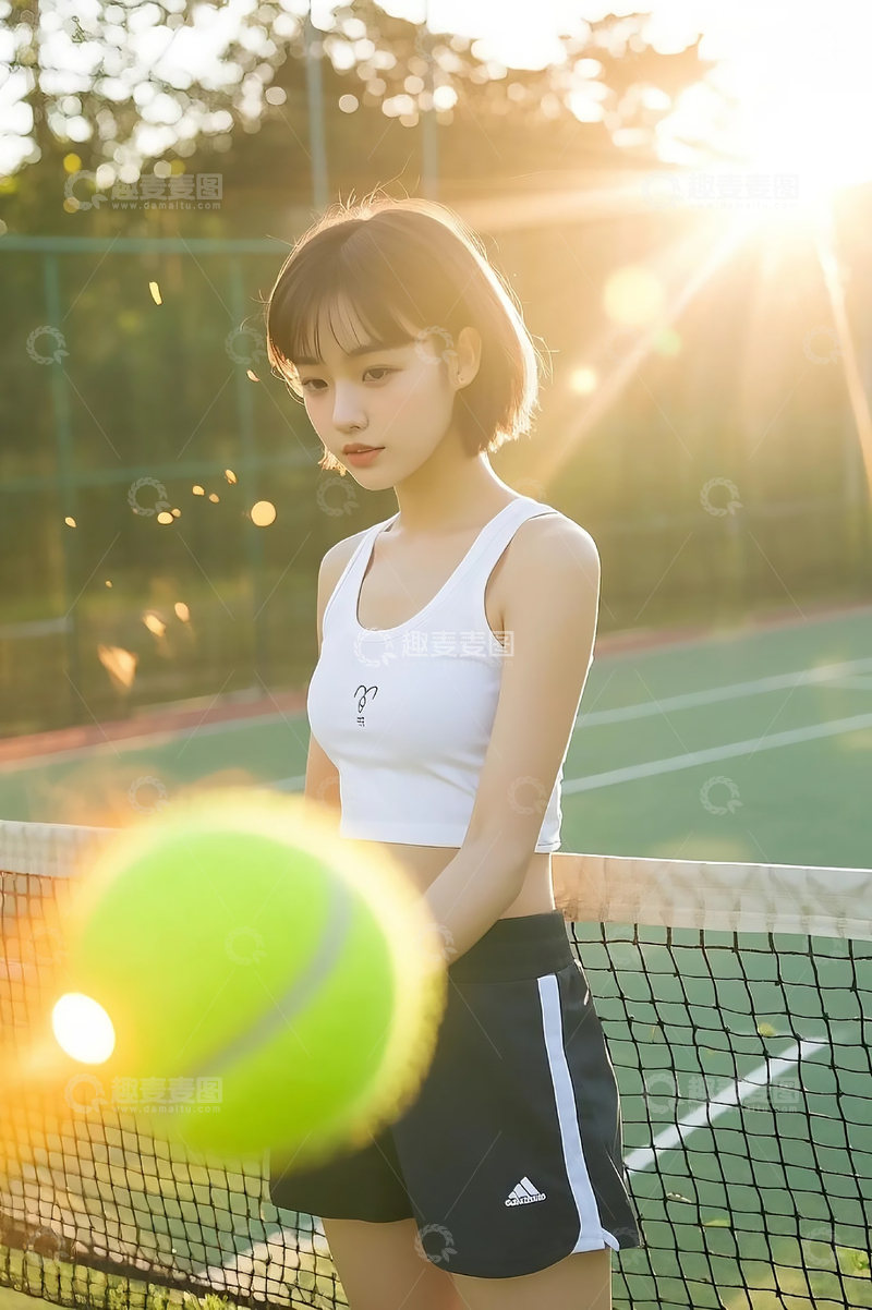 高清大图下载【趣麦麦图】青少年网球运动