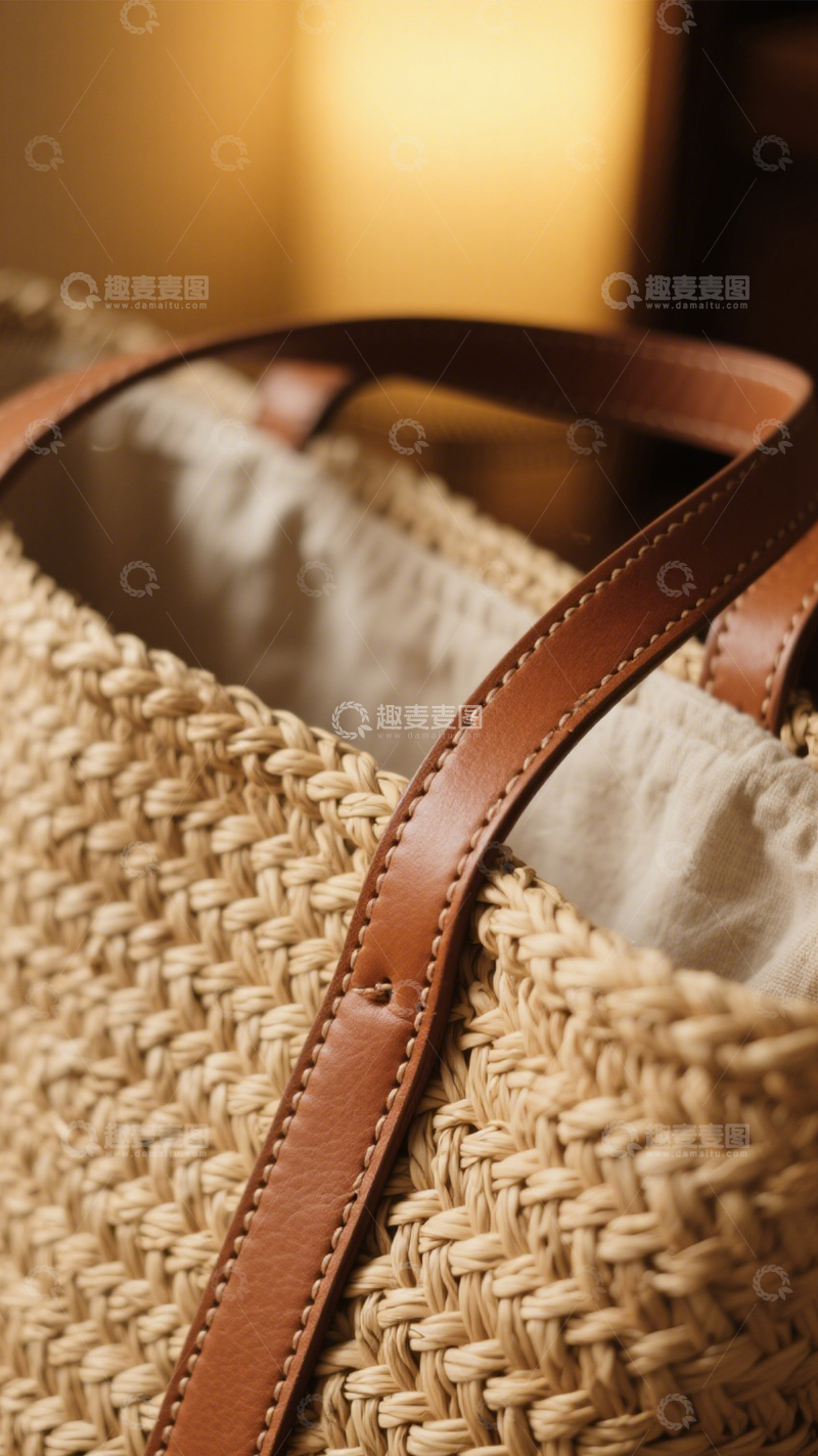 高清大图下载【趣麦麦图】文艺度假编织手提包2