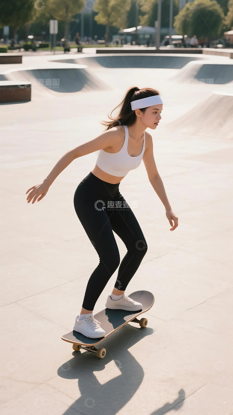 高清大图下载【趣麦麦图】广场滑板运动2