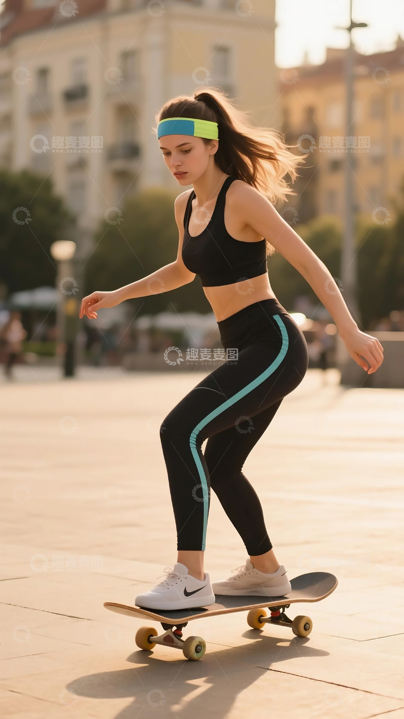 高清大图下载【趣麦麦图】广场滑板运动3