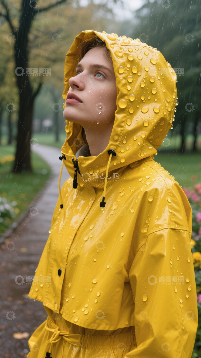 高清大图下载【趣麦麦图】实用户外黄色雨衣3