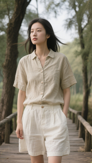 简约夏日麻色套装2