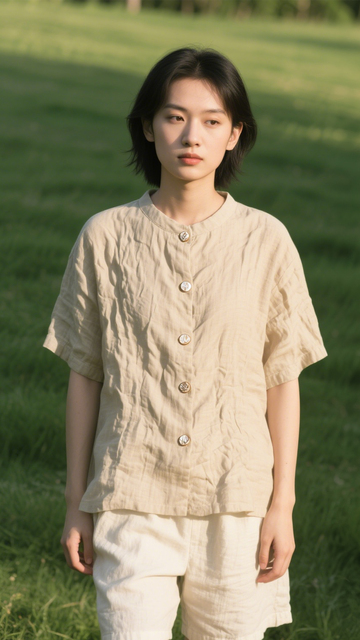 简约夏日麻色套装1