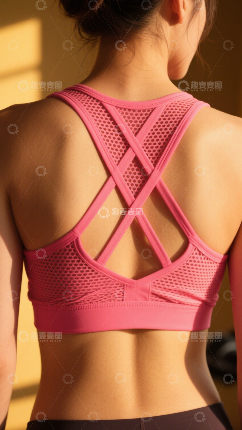 高清大图下载【趣麦麦图】透气健身粉色内衣123