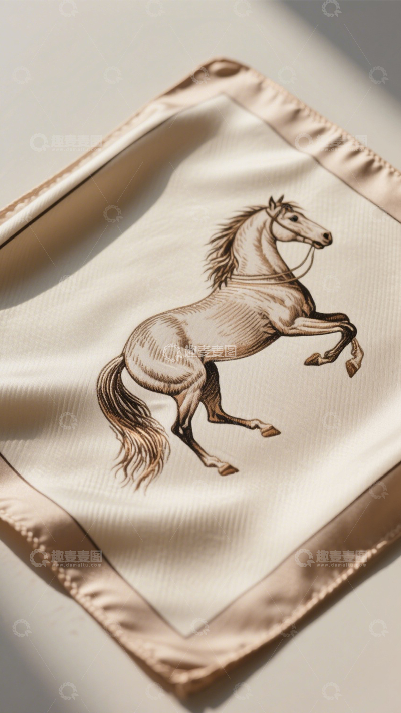 高清大图下载【趣麦麦图】复古时尚骏马丝巾123