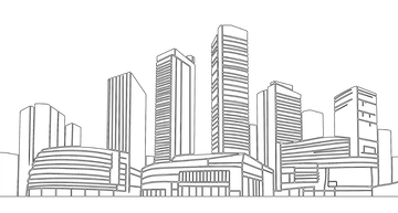 城市黑白建筑线稿06