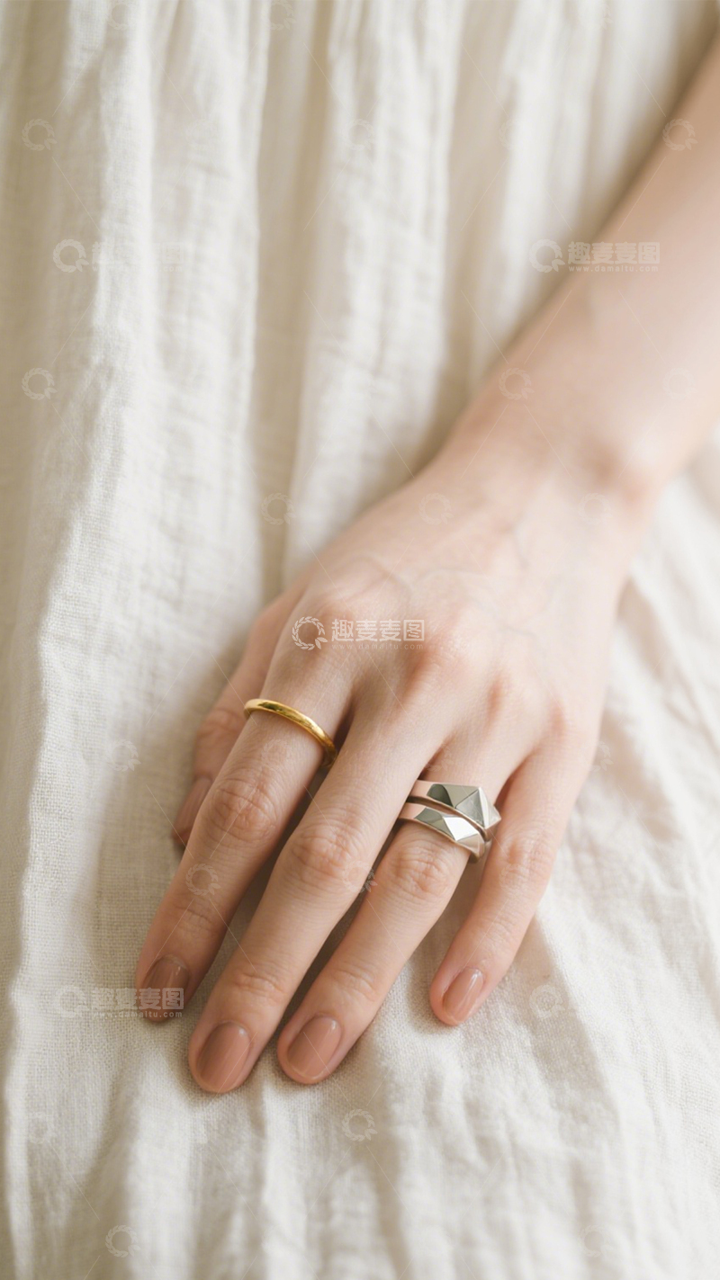 高清大图下载【趣麦麦图】时尚个性几何戒指1