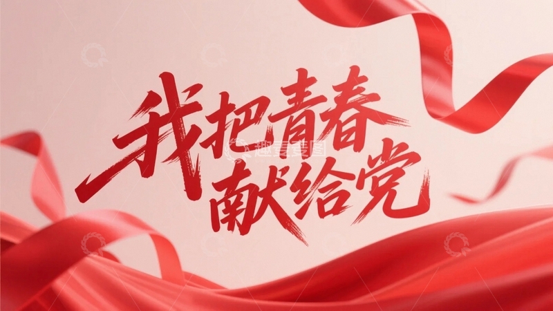 高清大图下载【趣麦麦图】我把青春献给党海报背景12