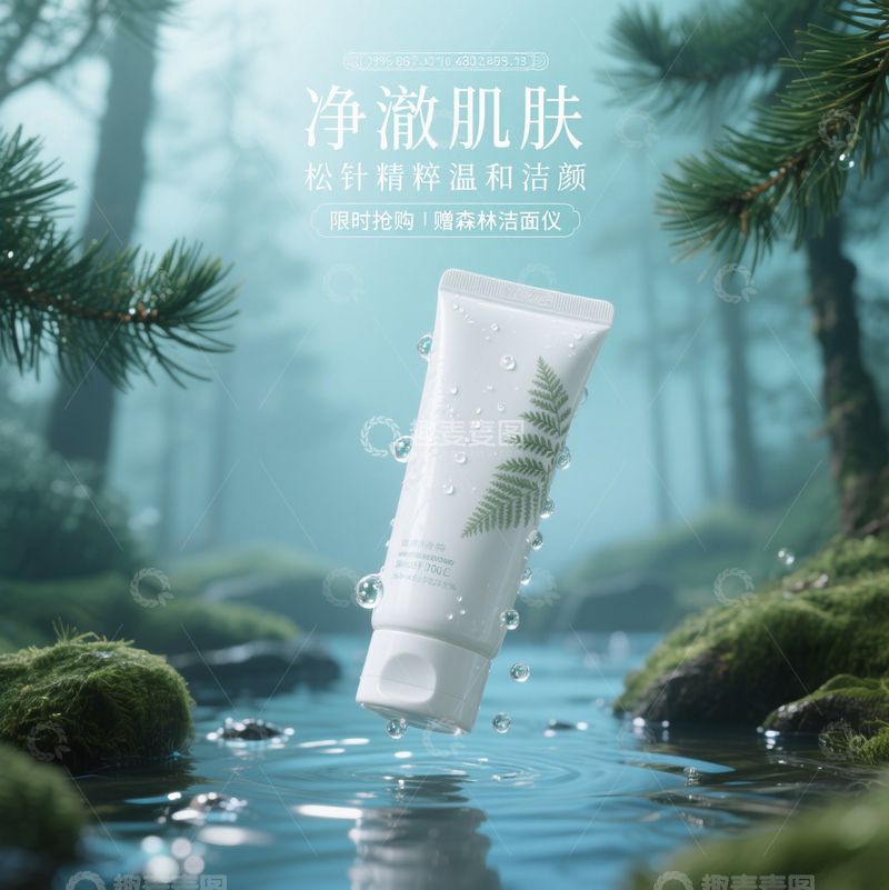 源文件下载【趣麦麦图】电商洗面奶促销海报-5