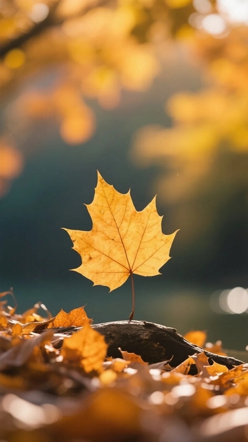 秋天枫叶飘落瞬间6