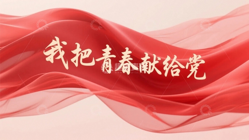 高清大图下载【趣麦麦图】我把青春献给党海报背景