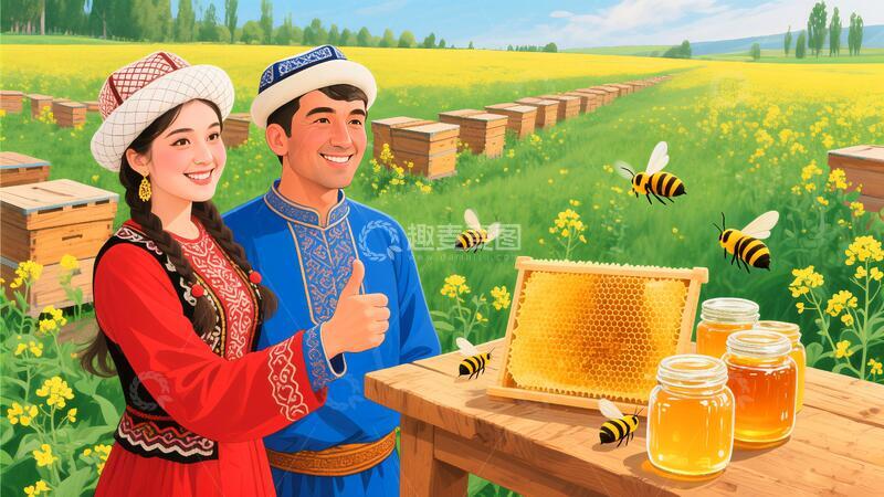 高清大图下载【趣麦麦图】新疆蜂蜜蜂王浆 3