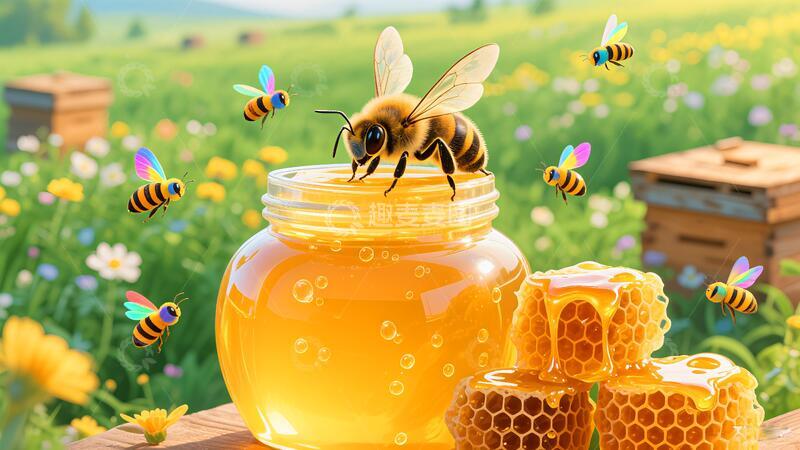 高清大图下载【趣麦麦图】新疆蜂蜜蜂王浆 5