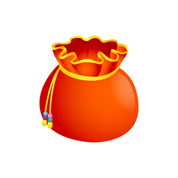 彩绘春节钱袋布袋储物袋袋子插画