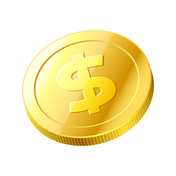 彩绘卡通金币金钱货币硬币金子