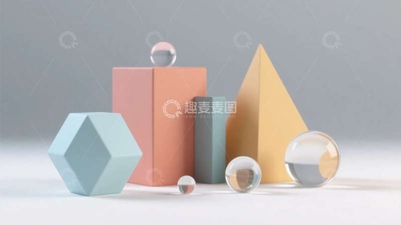 高清大图下载【趣麦麦图】放在台面上的几何静物1