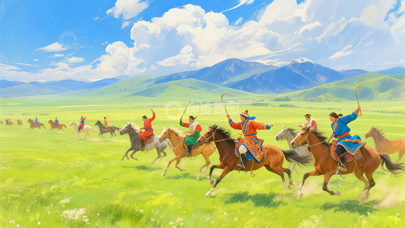 高清大图下载【趣麦麦图】内蒙古风情赛马