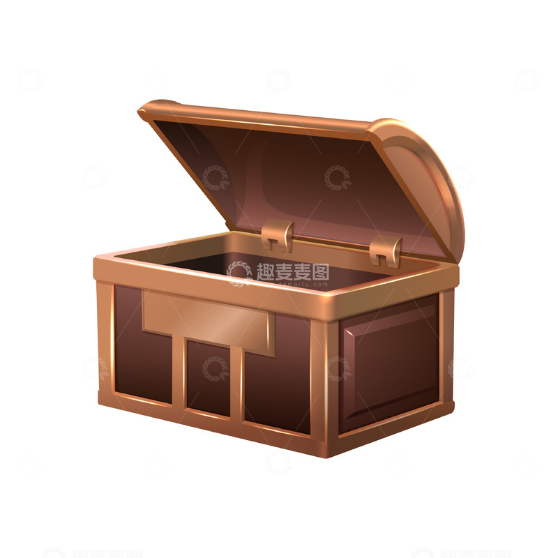 源文件下载【趣麦麦图】彩绘卡通宝箱木箱箱子铁箱