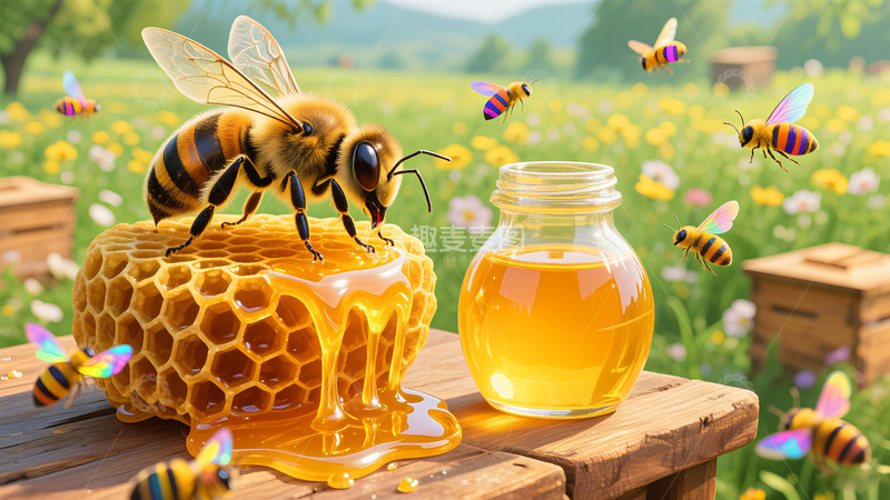高清大图下载【趣麦麦图】新疆蜂蜜蜂王浆 1