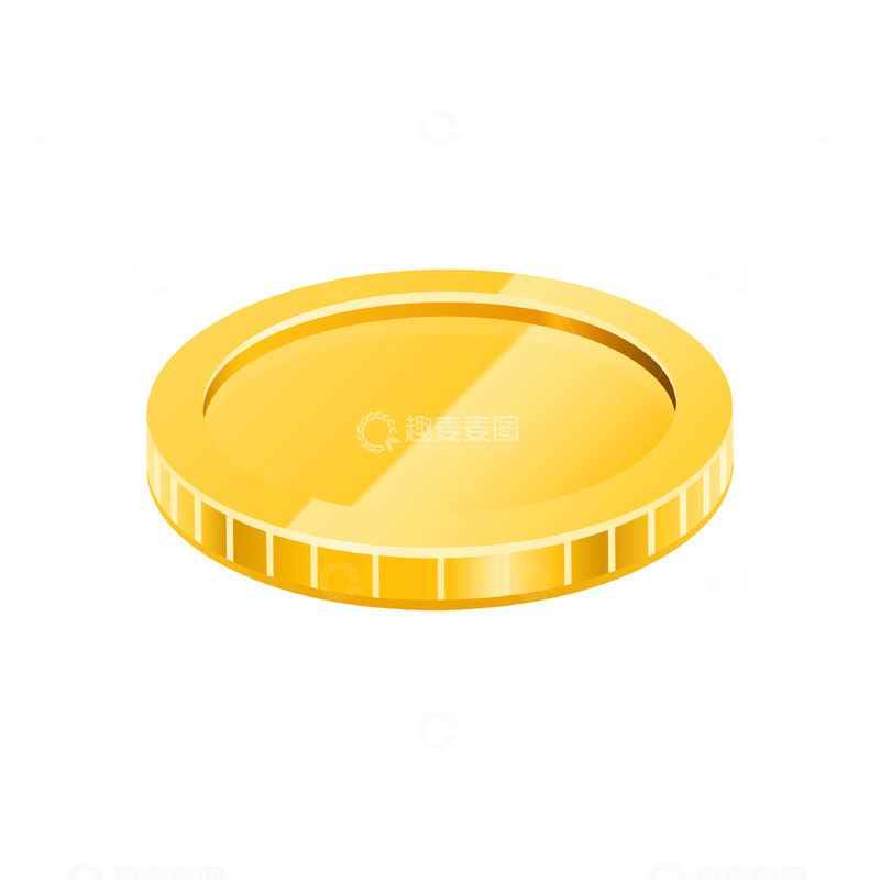 源文件下载【趣麦麦图】彩绘卡通金币硬币游戏币金子黄金插画