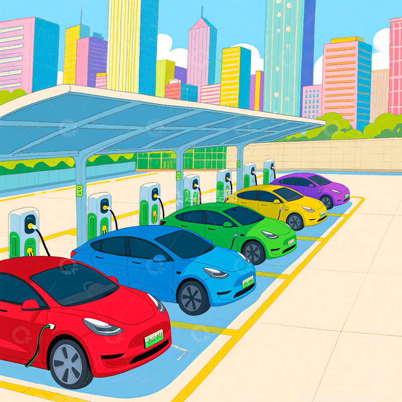 高清大图下载【趣麦麦图】新能源车充电