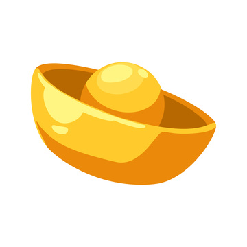 彩绘卡通金元宝黄金金子货币金钱