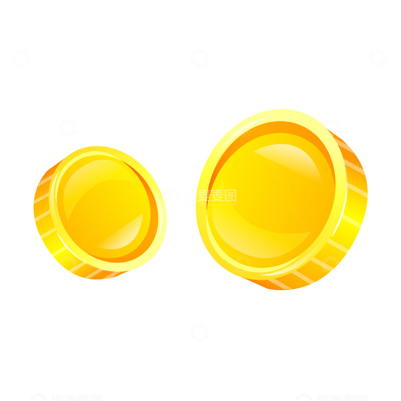 源文件下载【趣麦麦图】彩绘卡通金币硬币货币金钱插画1