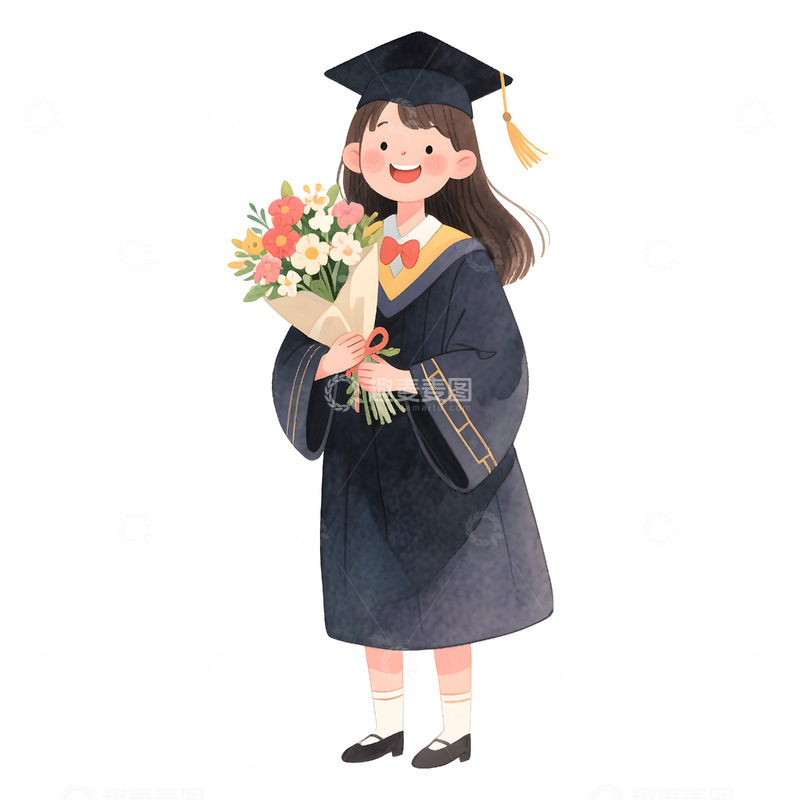 高清大图下载【趣麦麦图】毕业学士服女孩