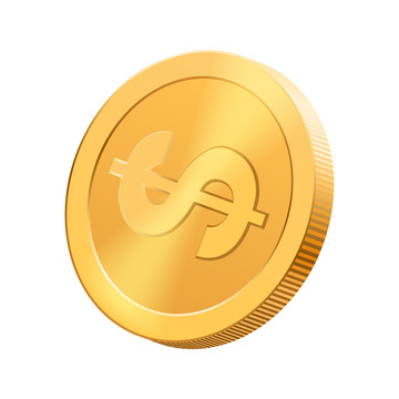 彩绘卡通金币硬币货币金钱插画