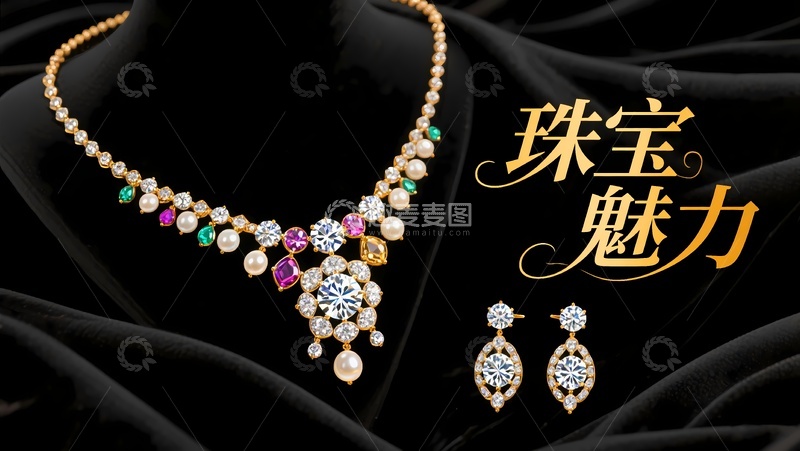 高清大图下载【趣麦麦图】黄金珠宝首饰陈列