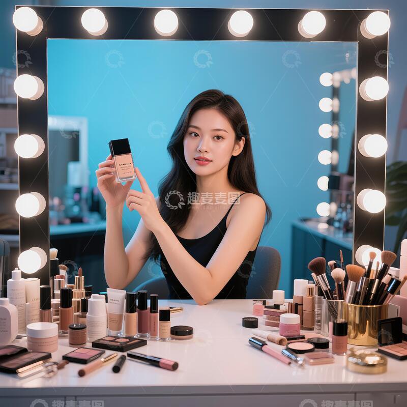 高清大图下载【趣麦麦图】美容 化妆品直播