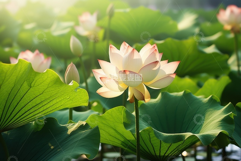 高清大图下载【趣麦麦图】夏季荷塘荷花荷叶自然美景