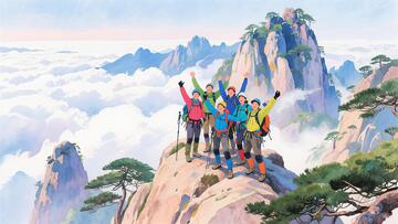 登山徒步登顶3