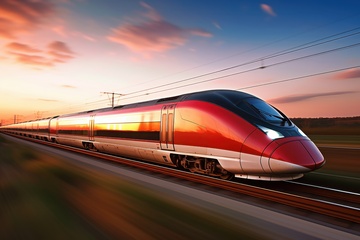 户外飞驰的高铁