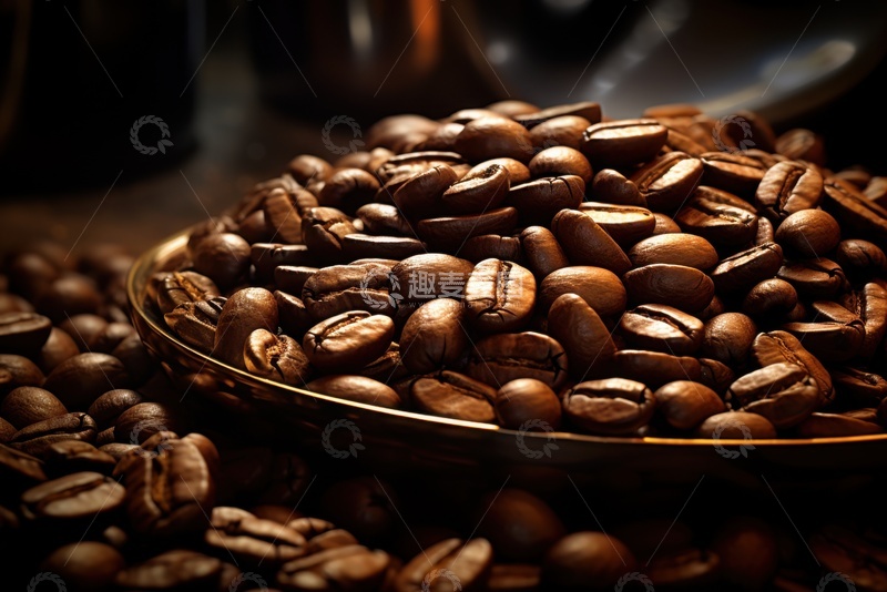 高清大图下载【趣麦麦图】一盘烤香的咖啡豆