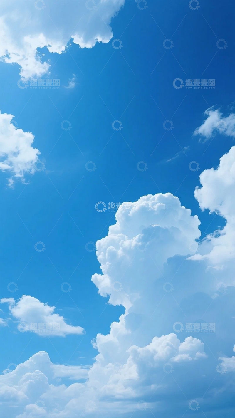高清大图下载【趣麦麦图】蓝天白云晴朗的天空1